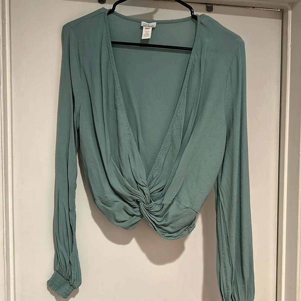 West of melrose green cropped top